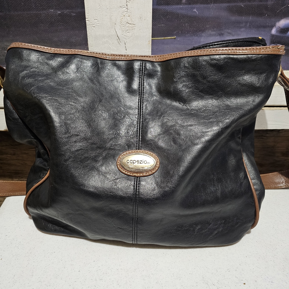 Capezio Black Leather Shoulder Bag
